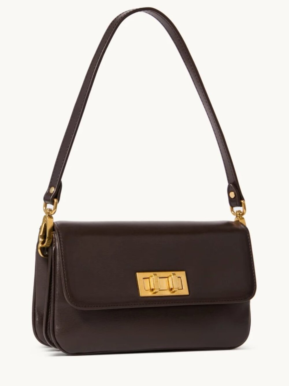 Leo et Violette Le Mini Duo Leather Handbag in Dark Brown
